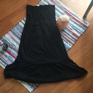 Black strapless summer dress